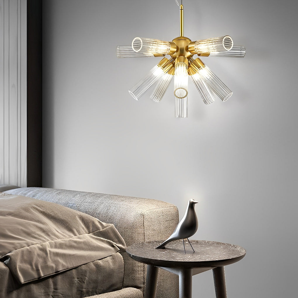 Copper acrylic tube sputnik chandelier, third product view