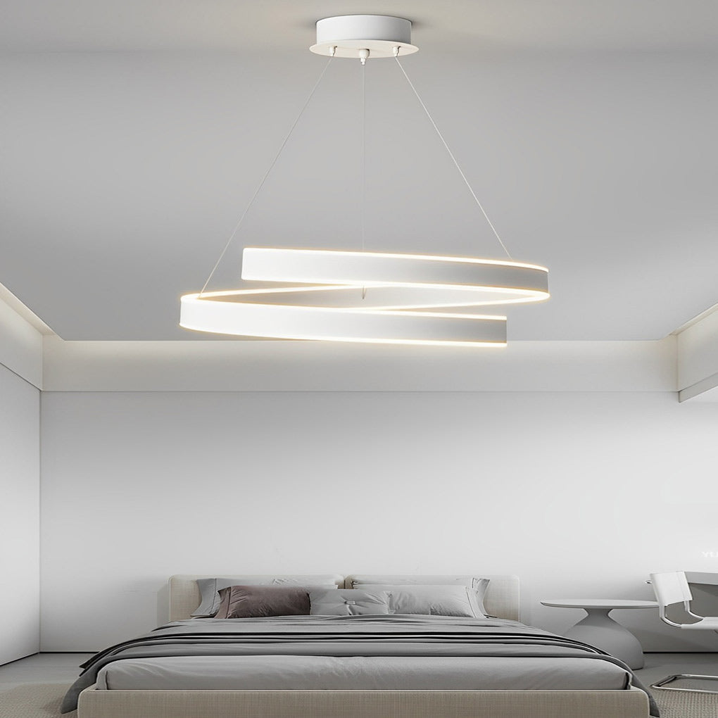 Rotating ring ceiling light shown in a side product view