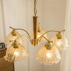 Vintage copper cracked glass chandelier, fifth product view