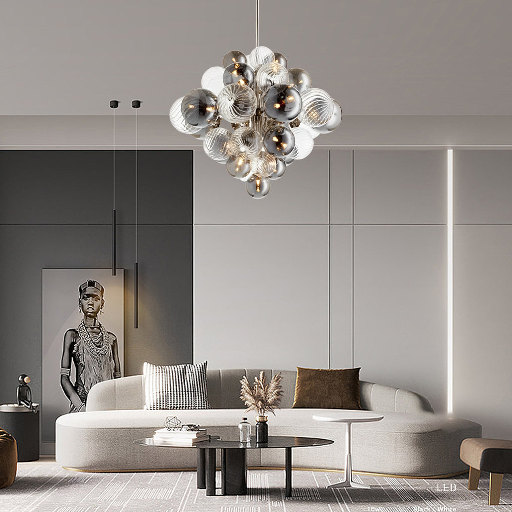 Post-modern glass bubble ball chandelier, main product view