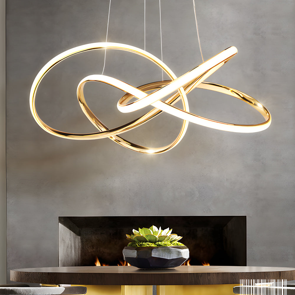 Curved ring LED chandelier, third product view
