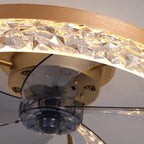 Close-up of the crystal ring around the fan light
