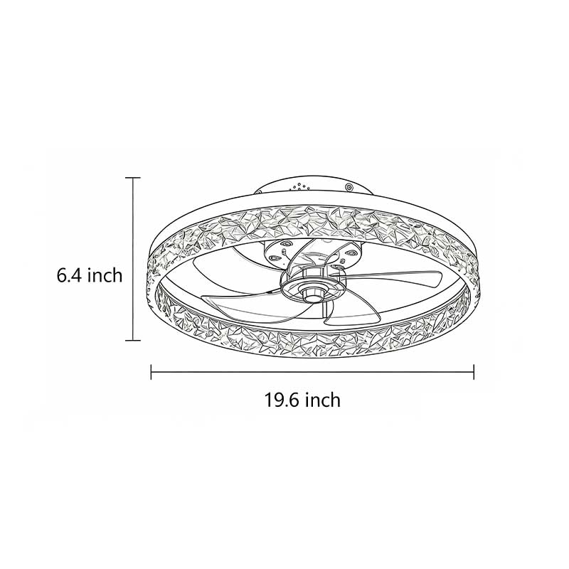 5-Blade Ceiling Fan with Light, Round Iron Retro Fan Light for Bedrooms and Studies, Encircling Glow with Central Blades