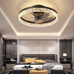 Five-blade ceiling fan light in a luxury styled bedroom