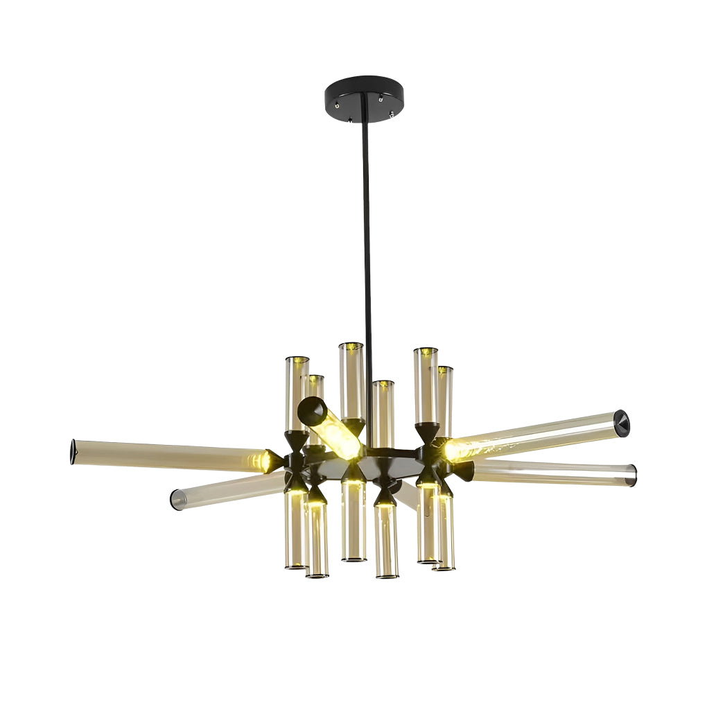 Spliced glass tube chandelier, fourth product view