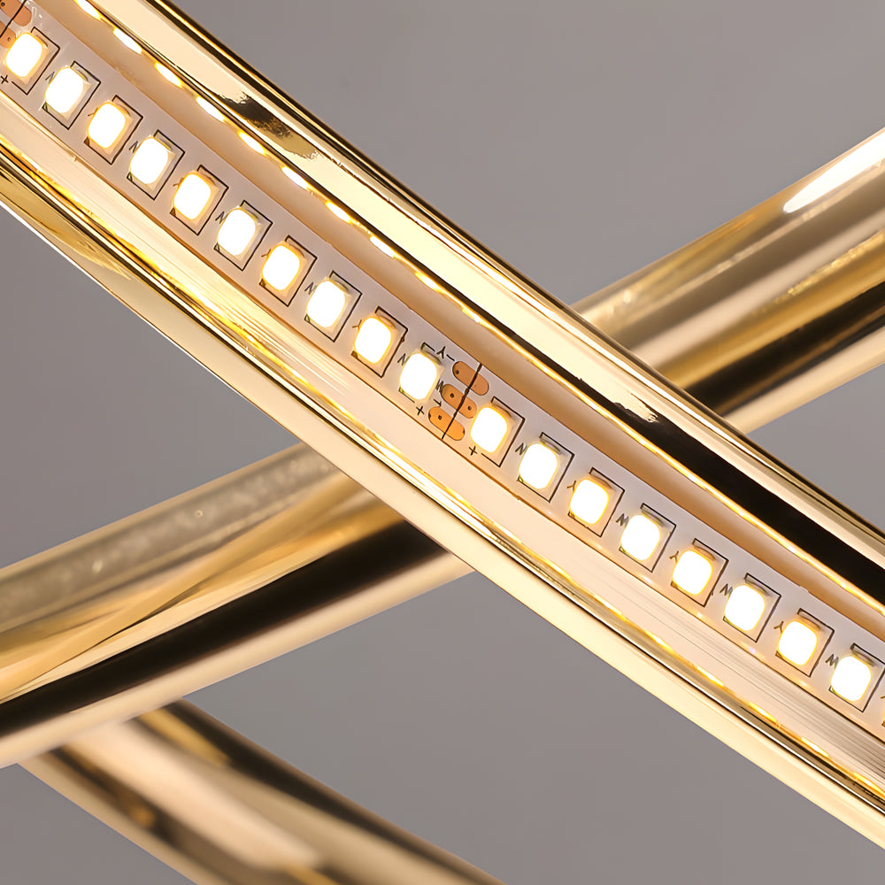 Curved ring LED chandelier, fourth product view