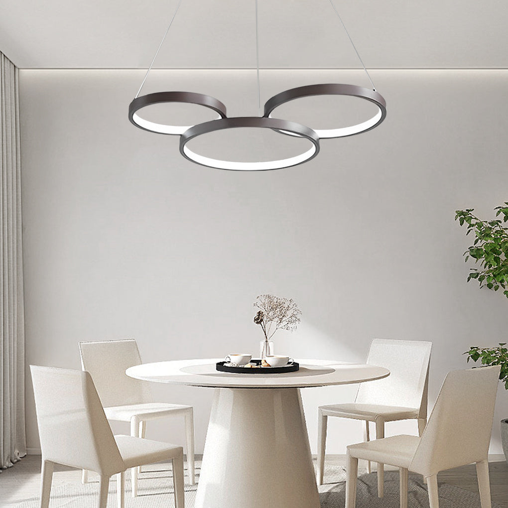 Iron and acrylic multi-ring chandelier, second product view
