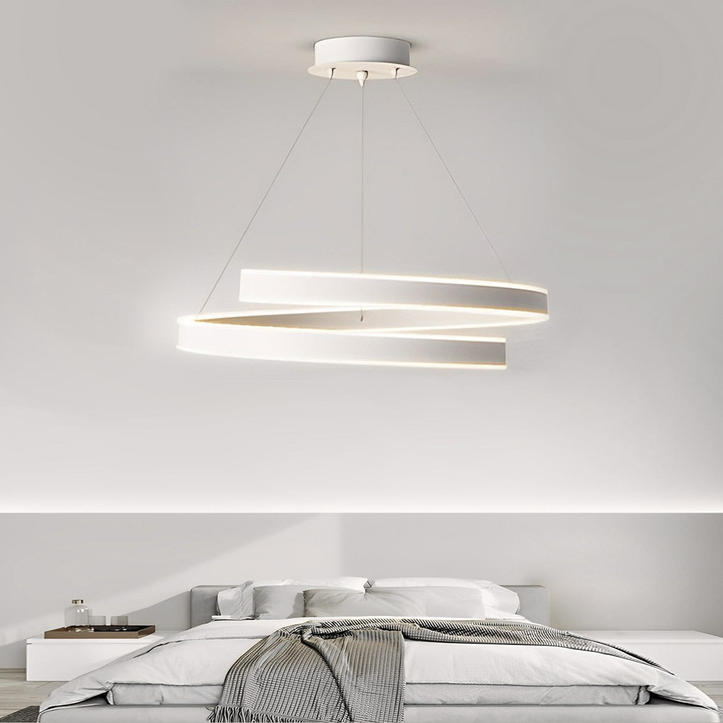 White ring chandelier shown from another product angle