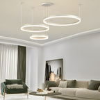 White iron concentric ring chandelier, fifth product view