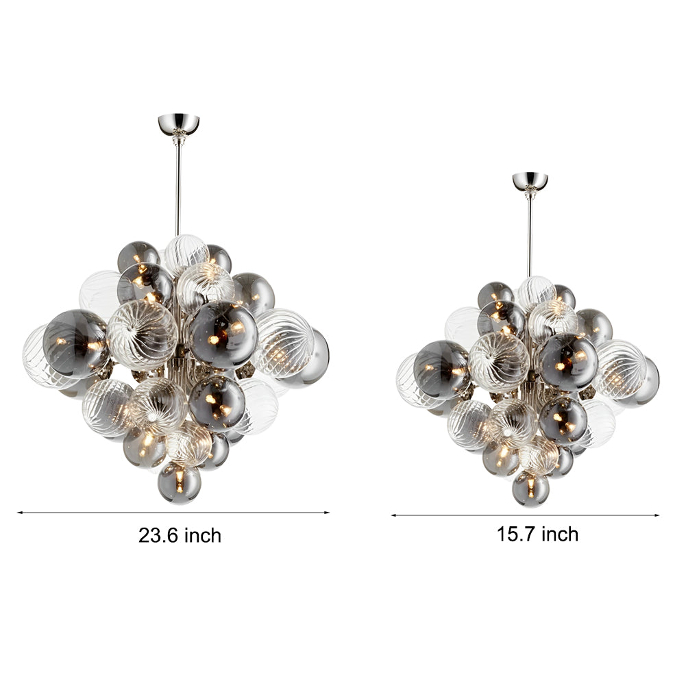 Post-modern glass bubble ball chandelier, fourth product view