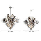 Post-modern glass bubble ball chandelier, fourth product view
