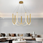 Black aluminium minimalist LED chandelier, third product view