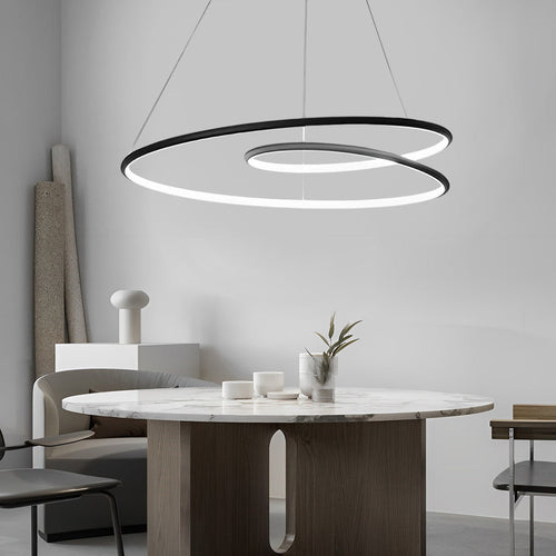 Aluminium interlocking ring pendant chandelier, second product view