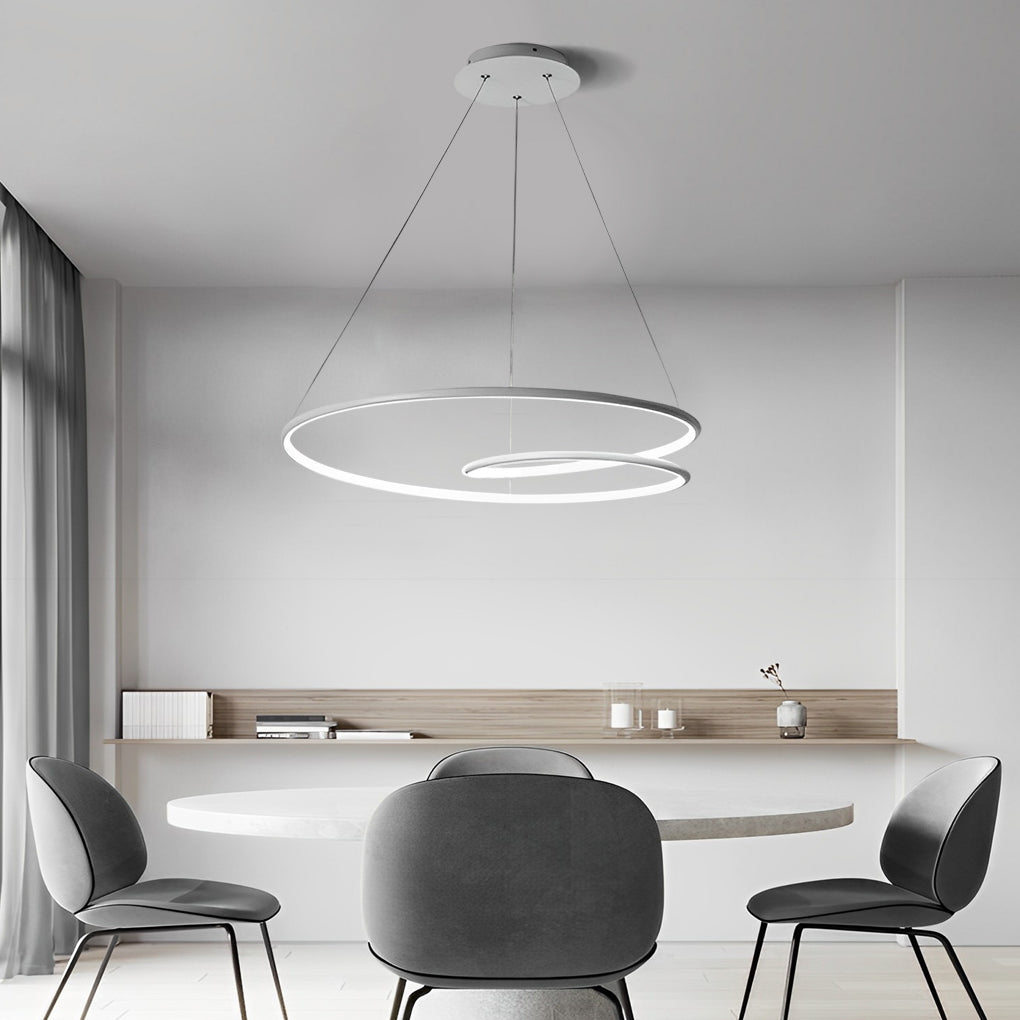 Aluminium interlocking ring pendant chandelier, main product view
