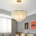 Gold iron shell disc chandelier, main product view