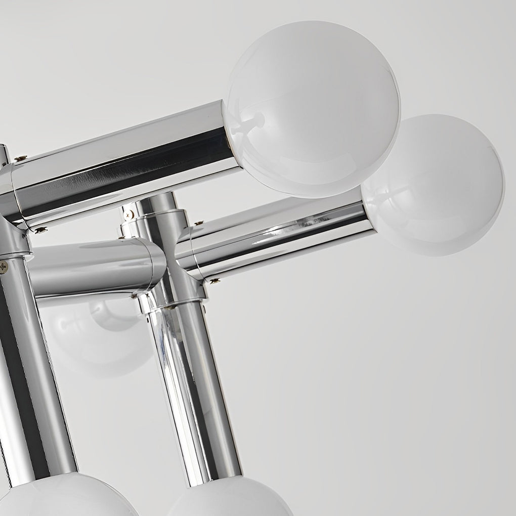 Chrome iron and glass globe sputnik chandelier, fifth view