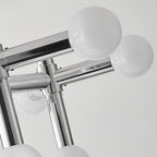 Chrome iron and glass globe sputnik chandelier, fifth view