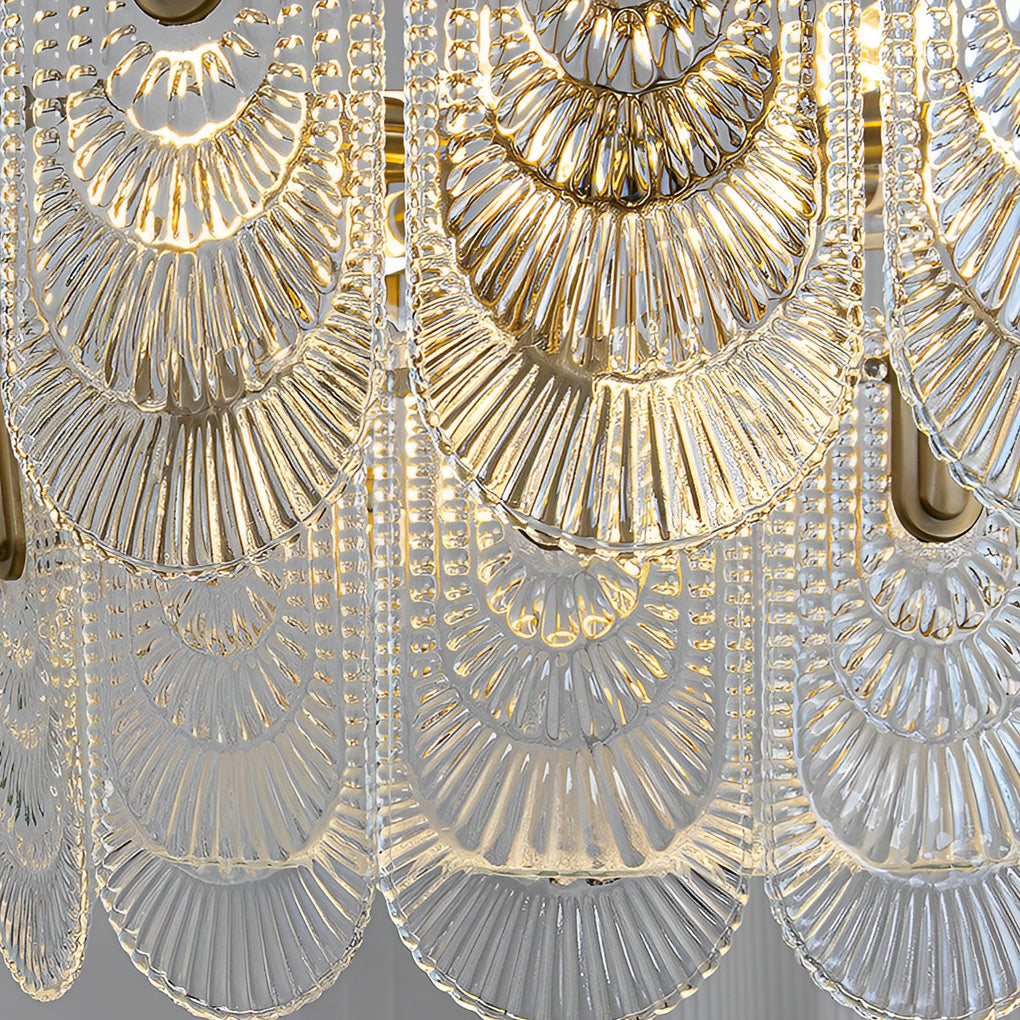 French style round chandelier, further view of the shades