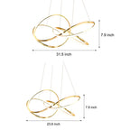 Curved ring LED chandelier, fifth product view