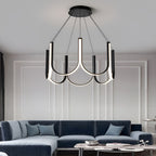 Black aluminium minimalist LED chandelier, fourth product view