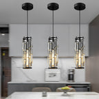 Mini crystal pendant light with iron frame, additional product view