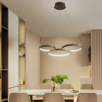 Iron and acrylic multi-ring chandelier, main product view