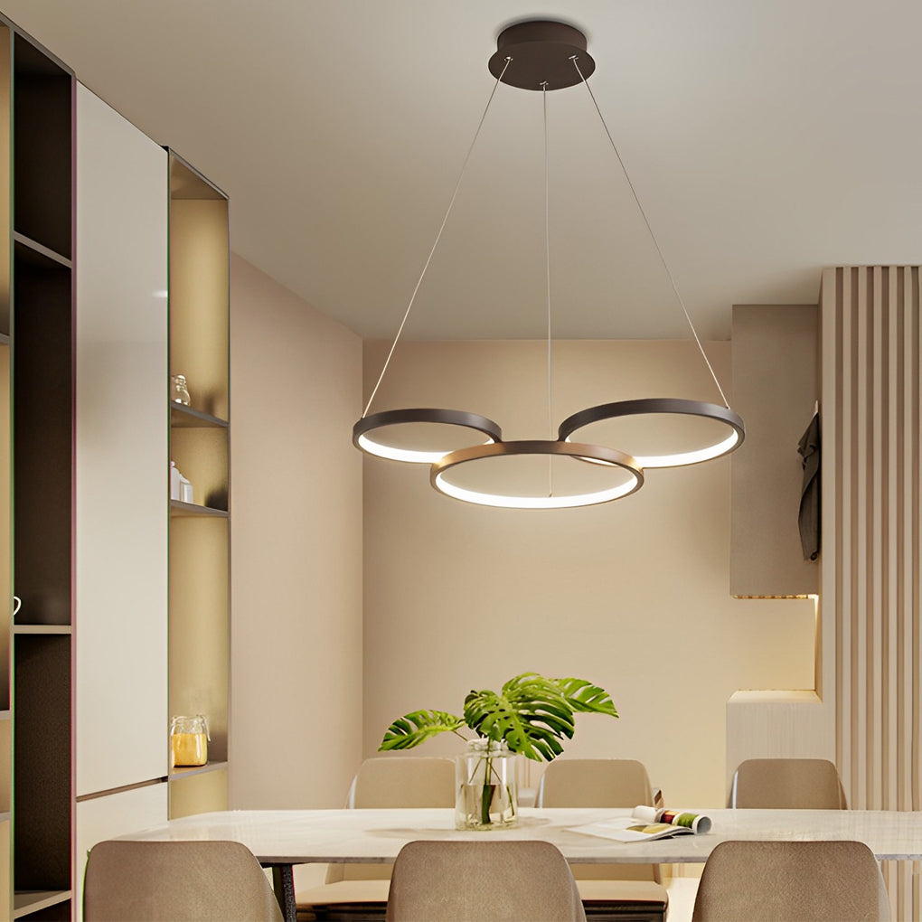 Iron and acrylic multi-ring chandelier, main product view