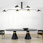 Black swing arm duckbill chandelier, third product view