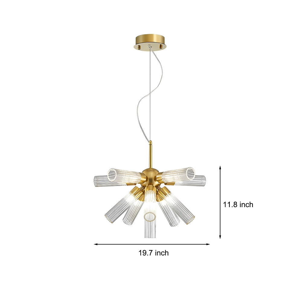 Copper acrylic tube sputnik chandelier, fifth product view