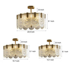 Copper glass chandelier, close product view of the glass