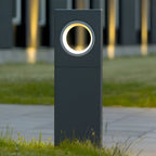 Sculptural bollard post lamp shown in an alternative view
