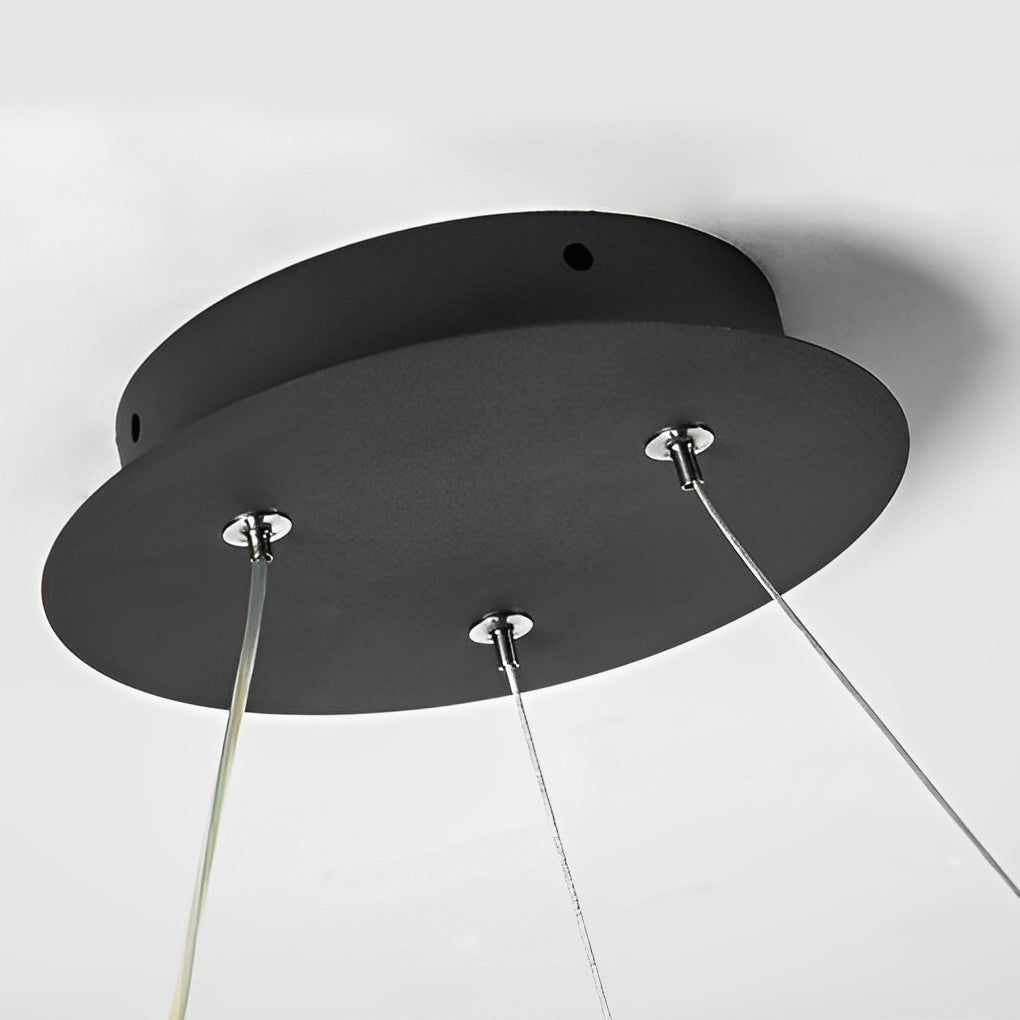 Aluminium interlocking ring pendant chandelier, seventh product view