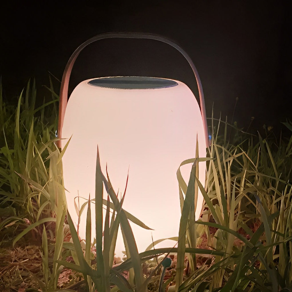 Outdoor Solar Lantern, Portable Wood-Grain LED Floor Lamp for Patios and Garden Paths, IP65 Waterproof with 6-8 Hour Runtime