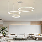 White iron concentric ring chandelier, fourth product view