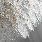 Electroplated metal and glass tiered French chandelier, fifth view