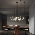 Black iron bamboo knot staircase chandelier, main product view