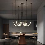 Black iron bamboo knot staircase chandelier, main product view