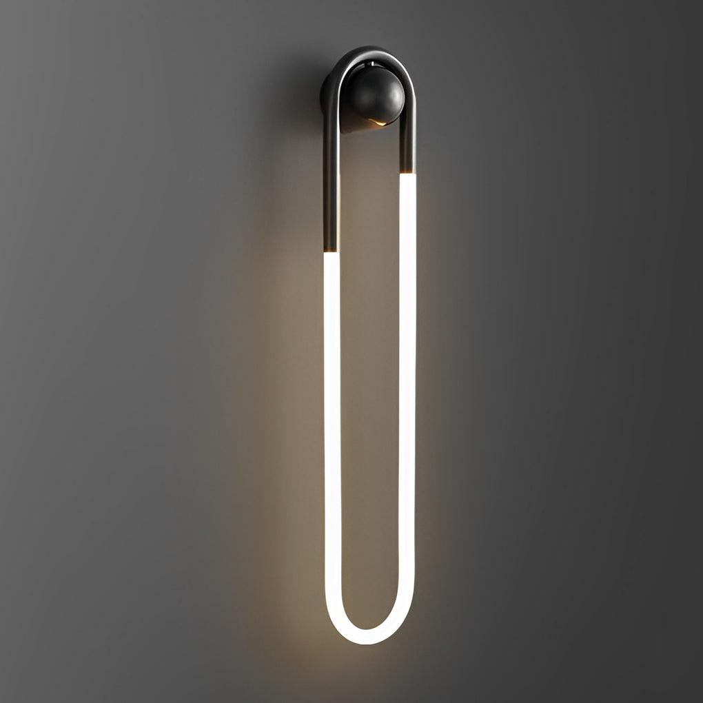 Copper LED sconce shown in a side product view