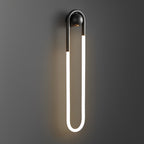 Copper LED sconce shown in a side product view