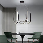 Black aluminium minimalist LED chandelier, fifth product view