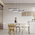 Iron and acrylic multi-ring chandelier, fourth product view
