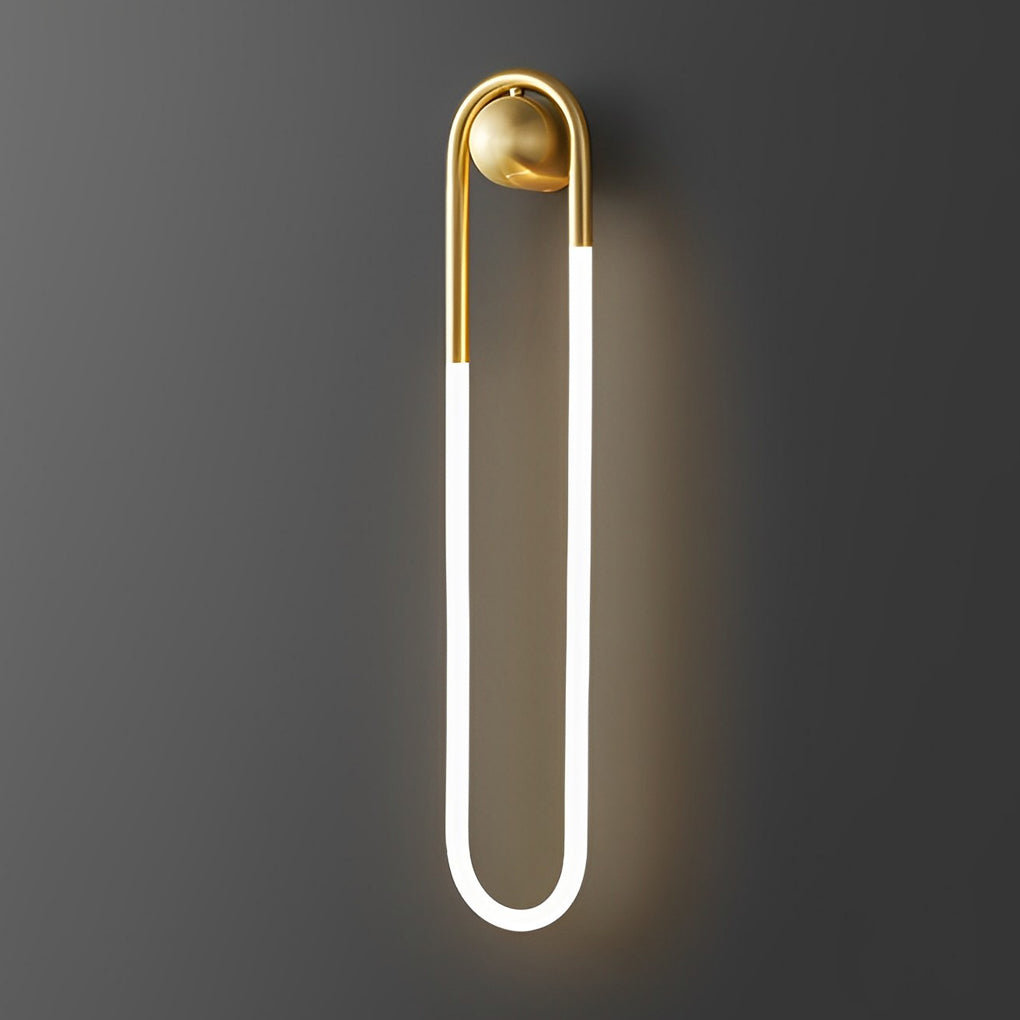 Copper Minimalist Wall Lamp, Three-Step Dimming LED Sconce for Bedrooms and Hallways, Brass Body in Two Heights