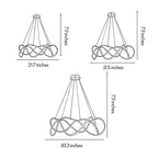 Gold aluminium round LED ring chandelier, tenth product view