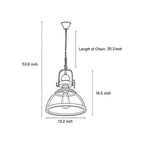 Clear glass bowl pendant light with iron frame, sixth product view