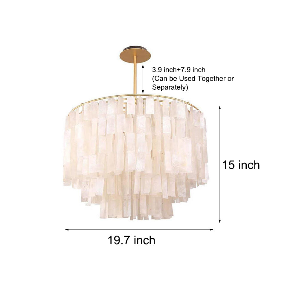Capiz shell four-light chandelier, fifth product view