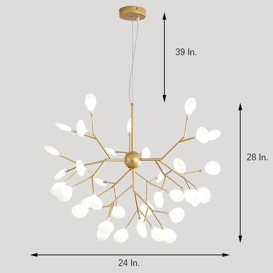 Gold 36-light sputnik chandelier, sixth product view