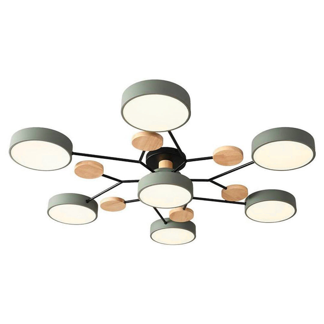 Sputnik Ceiling Light, Nordic Metal Artistic LED Chandelier for Kids Rooms and Nurseries, Flower-Form Design in Three Colors