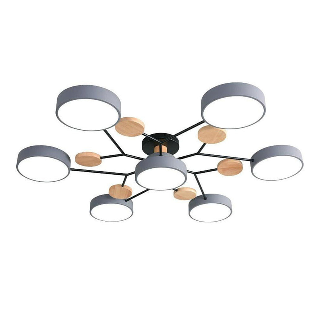 Sputnik Ceiling Light, Nordic Metal Artistic LED Chandelier for Kids Rooms and Nurseries, Flower-Form Design in Three Colors