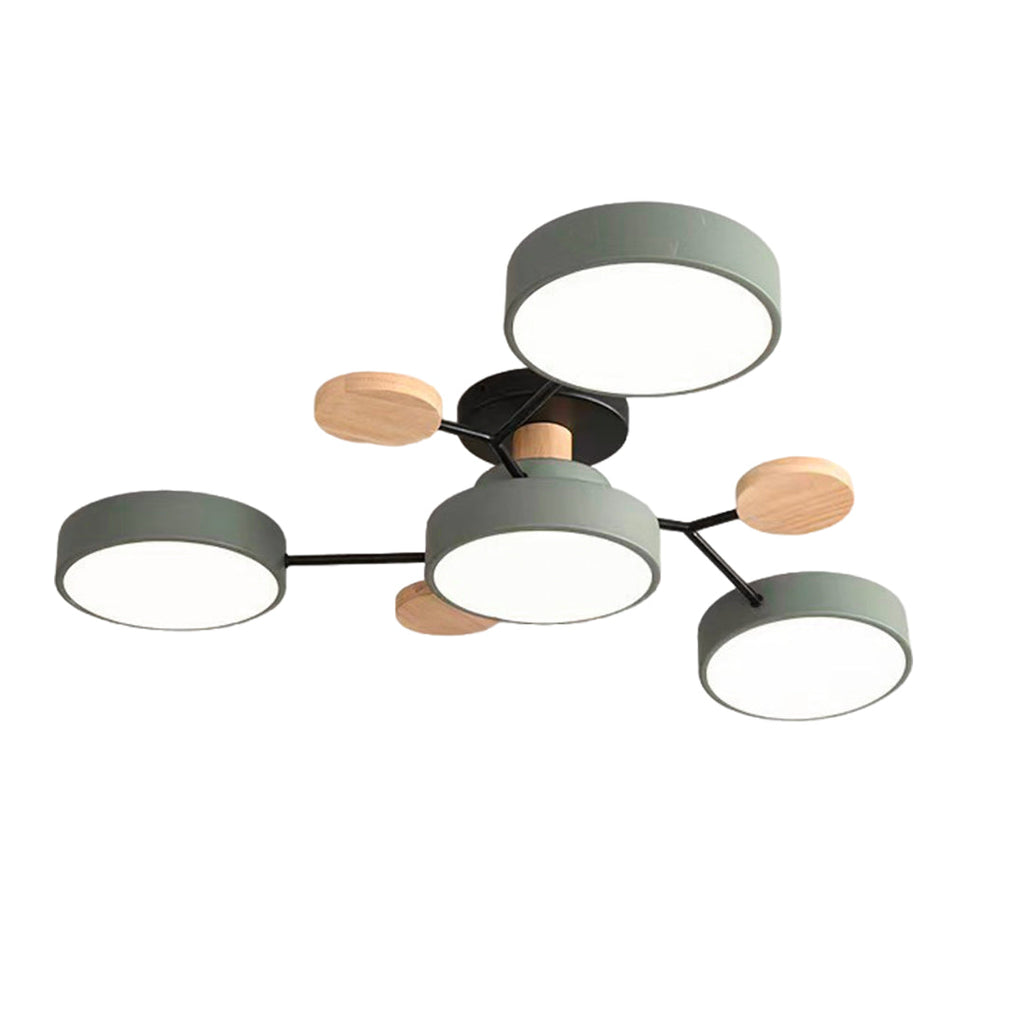 Sputnik Ceiling Light, Nordic Metal Artistic LED Chandelier for Kids Rooms and Nurseries, Flower-Form Design in Three Colors