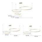 White iron concentric ring chandelier, ninth product view